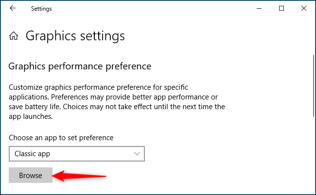 Windows 10 Graphics settings