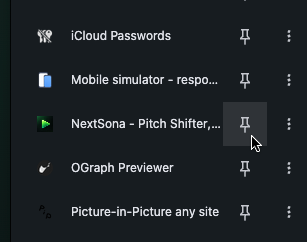 Pin NextSona to the Chrome toolbar