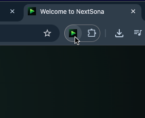 Click the NextSona icon to open the popup
